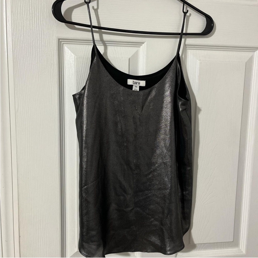 Bar III Black Silver Metallic Camisole